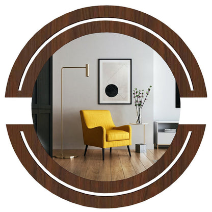 Classic Design Vanity Mirror with Walnut Finish