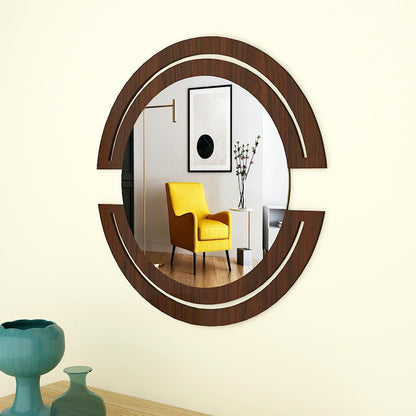Classic Design Vanity Mirror with Walnut Finish