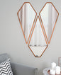 Tringle Shape Diamond Cut Copper Finish Vanity Mirrors Set Of 3