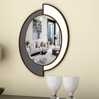Yin Yang Style Decorative Wooden Vanity Mirror